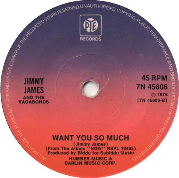 Jimmy James & The Vagabonds : Now Is The Time (7", Single, Sol)