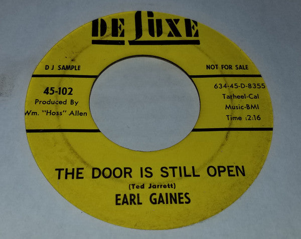 Earl Gaines : The Door Is Still Open / My Pillow Stays Wet (7", Single, Promo)
