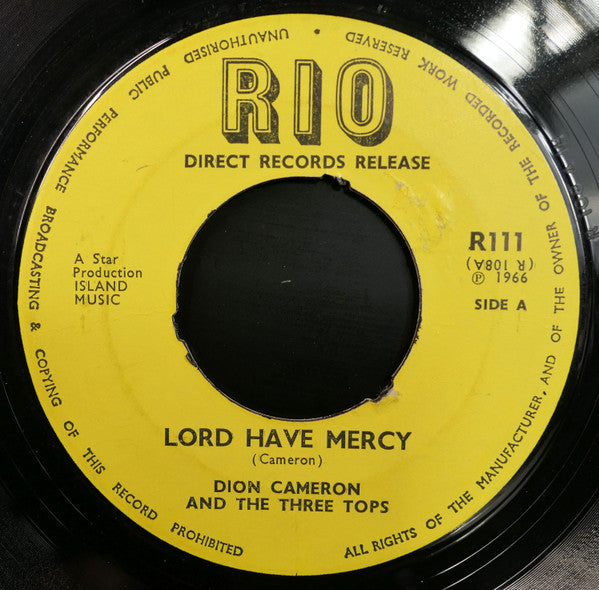 Dion Cameron And The Three Tops : Lord Have Mercy  (7", Single)