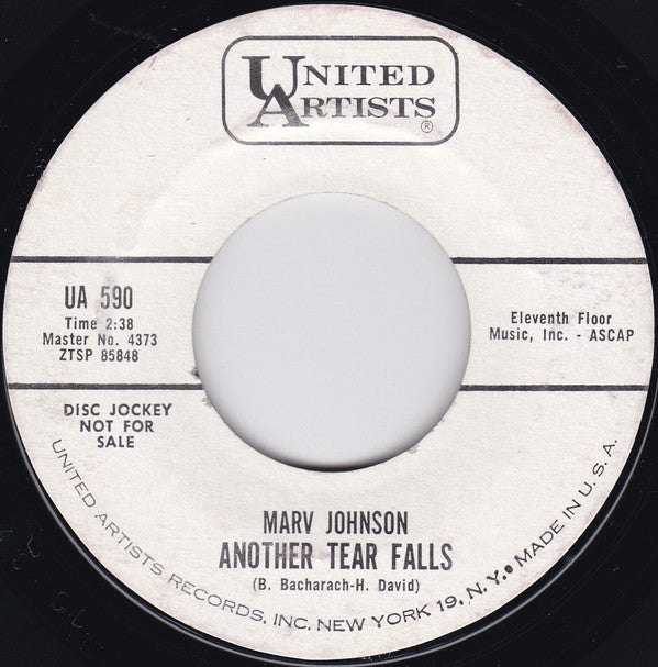 Marv Johnson : Another Tear Falls / He's Got The Whole World In His Hands (7", Promo)
