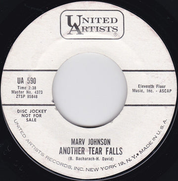Marv Johnson : Another Tear Falls / He's Got The Whole World In His Hands (7", Promo)